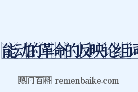 能动的革命的反映论组词是什么意思的图片